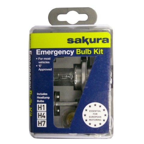 7 Bulbs 3 Fuses Fits Most Vehicles Sakura Emergency Bulb Kit 