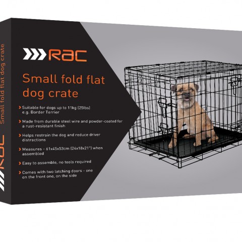 RAC Small Metal Fold Flat Crate With Plastic Tray | Pet Travel | RAC Shop